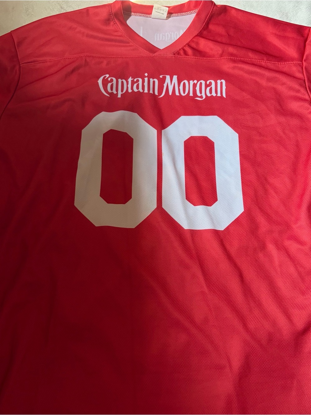 NFL Women's Red Jersey with White Numbers - Captain Morgan Graphics